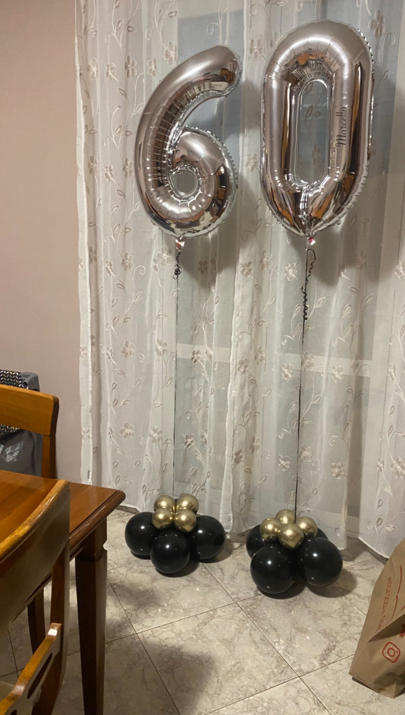 Composizione numeri foil ad elio